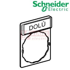 ZBY2T08  Nosič štítků 30x40mm se štítkem 8x27mm, popis "DOLŮ"