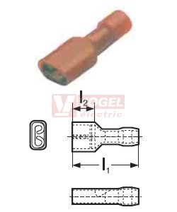 GF-F 608P    Objímka plochá celoizol. PVC, 4-6mm2, 6,3x0,8mm