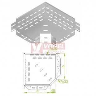 Koleno ploché 90° 200x 80 KKJ200H80, perforované, ostrý roh, tl.1,0mm (182120)