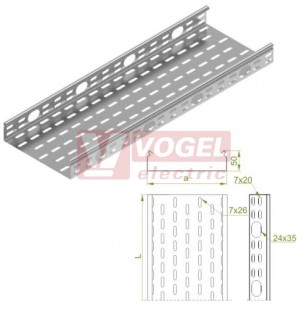 Žlab perf šxv 150x 50 KOP150H50/3 N , otvory v bočnici, tl.1,5mm (151815)