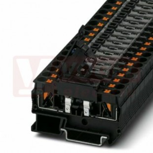 PTC 4-HESILA 250 (5X20) svorka pojistková, výklopná pro pojistky G 5x20mm, 6,3A/500V, LED indikace 110-250 V AC/DC, černá, PUSH-IN, š=8,2mm (3270197)