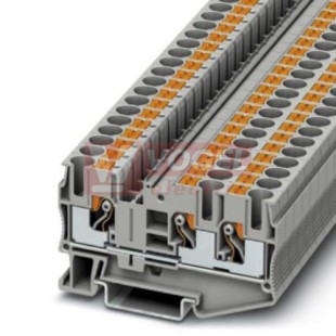 PT 6-TWIN svorka řadová, průchozí, 1000V/41A, PUSH-IN, 3 přípojky, šedá, š=8,2mm (3211929)