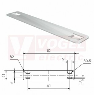 SFX-M 11/60-5 AL štítek stříbrný bez potisku MetalliCard, hliníkový, š/v 11x60mm, montáž váz.páskou š. max.5mm, pro průřez vodiče 16-500mm2 (1422560000)