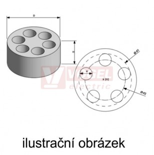 MMS-032N (2x6,6) vícenásobná těsnící vložka 2x pr.6,6mm, D x v 22,9x12,2mm, pro upínací rozsah 13-18mm, černá, materiál NBR