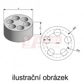 MMS-047N (6x6) vícenásobná těsnící vložka 6x pr.6mm, D x v 18x25mm, pro upínací rozsah 18-25mm, černá, materiál NBR