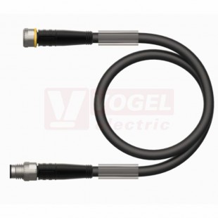 PKG3M-5-PSG3M/TEL konektor M8/3-pin/vidl/přímý - kabel ČE PVC 3x0,34mm2 L=5m - konektor M8/3-pin/zás/přímýC (6626547)