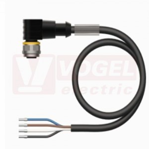 WKC4.4T-5/TXL konektor M12/4-pin/zás/úhlový - kabel ČE PUR L=5m - volný konec, průměr pláště 4,7mm (6625516)