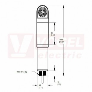 CL50ZGRYALS světelný sloup CL50-Column Light, barva ZE, ŽL, RU + akus.signalizace, 100-240V AC, mont.závit M30x1,5mm, rozměr pr.50xv237,2mm, IP67, připojení kabelem 2m (3059846)