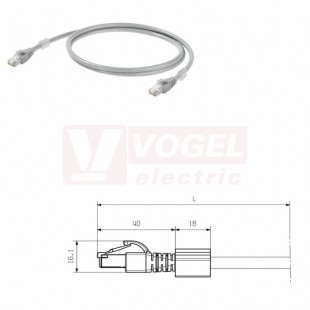 IE-C6FP8LD0007M40M40-D Patch kabel Cat.6 S/FTP, konektory RJ45/RJ45, IP20, šedý, délka 0,7m (1165940007)