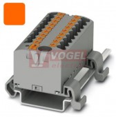 PTFIX  6/6X2,5-NS35A OG blok rozbočovací/distribuční, s napájením, připojení PUSH-IN, 500V/24A, oranžová, š=25,2mm, podélná montáž na DIN lištu TS35 (3273216)