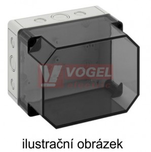 PC 1813-13-f-to Plastová krabice TK 180x130x137mm, víko průh.PC,bez předlisů, IP66, RAL7035, polykarbonát