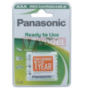 Baterie  1,20 V R03 mikro NiMH 750mAh Panasonic nabíjecí "Ready tu use" (blistr/4ks) (vel.AAA)