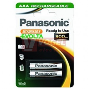 Baterie  1,20 V R03 mikro NiMH 900mAh Panasonic nabíjecí "EVOLTA" (blistr/2ks) (vel.AAA)