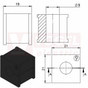 EMC-KT9 vložka EMC černá, průměr 9-10mm (99466)