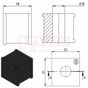 EMC-KT8 vložka EMC černá, průměr 8-9mm (99465)