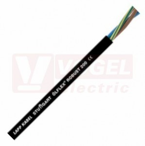 Ölflex ROBUST 200 450/750V  7G  2,5 připojovací kabel s odolností proti povětrnostním vlivům a řadě chemických látek, černý vnější plášť ze speciálního TPE, černé čísl. žíly se ze/žl (0021814)