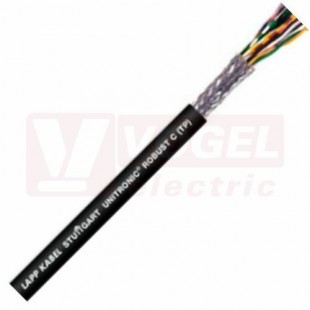 Unitronic ROBUST C (TP) 10x2x0,14mm2 kabel datový párový stíněný, barevné značení žil DIN 47100, bezhalogenový, černý vnější plášť z TPE, RAL9005 (1032106)