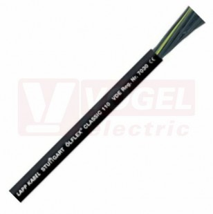 Ölflex Classic 110 BK 300/500V  2x   0,75 kabel flexibilní, plášť PVC černý, odolný proti olejům, čísl.žíly bez ze/žl (1119809)