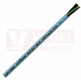 Ölflex 408 P 300/500V 18G  0,5 kabel ovládací, šedý vnější plášť z PUR, pro vyšší mechanické namáhaní, černé čísl.žíly se zl/žl (1308018)