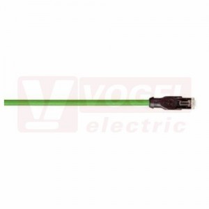 IE-PNA-5-RJ45-20-Y-2-22-1-OE patch kabel, Profinet typ A, Cat.5, konektor RJ45 + volný konec kabelu, barva zelená (RAL6018), celkové stínění měděným opletem a hliníkem kašírovanou plast.folií, vnější pr. 6,5mm, IP20, UL/CSA (CMG), délka 20m (2171191)