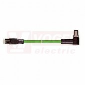 IE-PNB-5-M12D-A-1-Y-2-22-7-RJ45 patch kabel PN flex Cat.5, Profinet typ B, konektor M12/4-pin/úhlový/vidlice/kód-D + konektor RJ45, PVC, barva zelená (RAL6018), stínění měd.opletem, hliníkem kašírovanou pl.folií, UL/CSA (CMG), délka 1m (2171222)