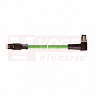 IE-PNC-5-M12D-A-0,5-P-2-22-FD-RJ45 pacht kabel, ETHERLINE PN FD Cat.5, typ C, M12/4-pin/úhlový/vidlice/kód-D + RJ45, PUR, zelená (RAL6018), UL/CSA (CMX), stínění měd.opletem, hliník.kašír.pl.folií, délka 0,5m (2171271)