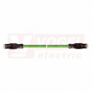 IE-EC-5-RJ45-0,5-P-2-26-FD-RJ45 patch kabel pro průmys. Ethernet, EtherCat, Cat.5e, 2x RJ45, PUR, barva zelená (RAL6018), do energetických řetězů, IP20, délka 0,5m (2171764)