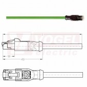 IE-EC-5-RJ45-3-P-2-26-FD-OE patch kabel pro průmys. Ethernet, EtherCat, Cat.5e, konektor 1x RJ45 + volný konec kabelu, PUR, barva zelená (RAL6018), do energetických řetězů, IP20, délka 3m (2171774)