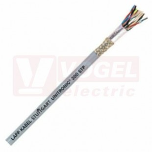 Unitronic 300 STP 1x2x22AWG (0,5mm2) kabel datový párový stíněný, barevné žíly, tm.šedý plášť z PVC RAL7005, aprobace UL/CSA (302201STP)