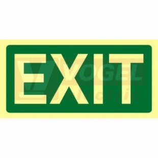 Tabulka fotoluminiscenční "EXIT" (zelený podklad), text 30x15cm (FLZ30)