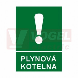 Tabulka informační "Plynová kotelna" text (bílý tisk, zelený podklad), (7999) A4