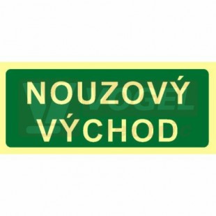 Tabulka fotoluminiscenční "NOUZOVÝ VÝCHOD" text 20x10cm (zelený podklad), (FLZ32)