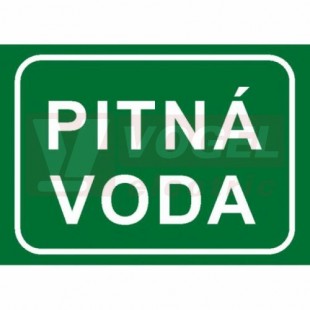 Tabulka informační "Pitná voda" text (bílý tisk, zelený podklad), (7895A) A6