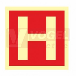 Tabulka fotoluminiscenční "Hydrant" (červený podklad) plast 1mm 10x10cm, symbol (FLZ12A)