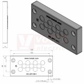 KEL-DPZ 16/11 membránová průchodka, šedá, IP66, vnější 120x58x14mm, výřez 86x36mm, vstupy kabelů 11x7,5-12mm (43815)