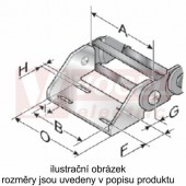 KA 35150 řetězové zakončení (1 díl) (s čepy), pro vnitřní š=150mm, pro řetěz MP 35, NEREZ (MR-035000008900)