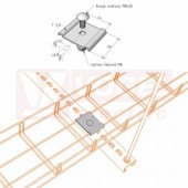 Příchytka žlabu ke stojnám PZSM 2 "ŽZ" žárový zinek, šroub vratový M8x20, matice límcová M8 (ARK - 228956)