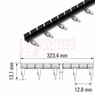 TCC 12,8/26 BK hřeben propojovací černý, rozteč 12,8mm, 26 propojek, délka 323,4 mm (2556500000)