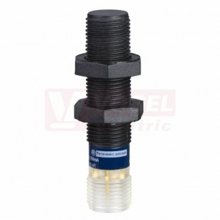 XS4P12KP340D Indukční čidlo M12, plast, Sn=4mm,  12…24VDC, délka těla 61mm, nestíněný, PNP/NPN NO+NC, konektor M12/4pin, IP67