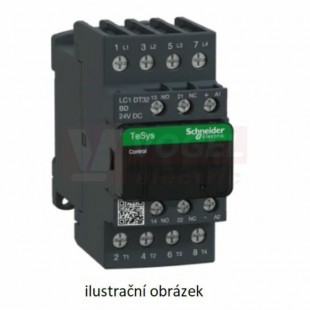 LC1DT32BD  Stykač 4P 4Z+0V  32A AC-1,  24V DC, pom.kont. 1"Z"+1"V" šroub.svorky, cívka s odrušovacím modulem