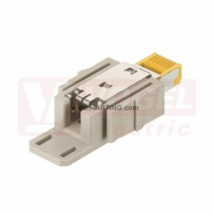 09454001560 Han-Modular RJ45 10G plug, konektor RJ45, 8pin, V, Cat.6E 250MHz, 1-10Gbit/s, polyamid (PA), RAL 7032 (AWG27-22)