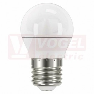 Žárovka LED E27 230VAC   6W mini globe A+, provedení CLASSIC, baňka mléčná, studená bílá 6500K, 470 lumen, nestmívatelná, živ. 30000h., náhrada za 40W, rozměr 45x74mm (EMOS-ZQ1122)