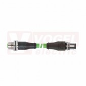 IE-PNC-5-M12D-S-3-P-2-22-FD-M12DF-S pacht kabel, ETHERLINE PN FD Cat.5, typ C, M12/4-pin/přímý/zásuvka/kód-D + M12/4-pin/přímý/vidlice/kód- D, PUR, zelená (RAL6018), UL/CSA (CMX), stínění měd.opletem, hliník.kašír.pl.folií, dél. 3m (2171253)