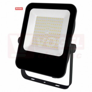 Svítidlo LED reflektorové 100W (ALFA SMD 100W NW), černé, 10000lm, 4000K neutrální bílá, IP65, IK07, úhel vyzař. 120°, živ. 25 000h, tělo lakovaný hliník, difuzor tvrzené sklo, 220x275x62mm, připoj. do svorkovnice, max.3x1,5mm2 (GXLR039)