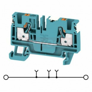 A2C  4 DL BL svorka řadová PUSH-IN 4mm2, sv.modrá, 1/1, š=6,1mm, 800V/32A (2674790000) DL = Direct Labeling - svorka je osazená štítky pro přímý popis