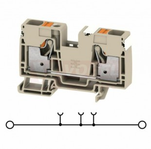 A2C 16 DL svorka řadová PUSH-IN 16mm2, béžová 1/1, š=12mm, 1000V (2675000000) DL = Direct Labeling - svorka je osazená štítky pro přímý popis