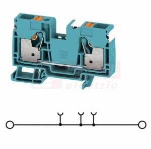 A2C 16 DL BL svorka řadová PUSH-IN 16mm2, sv.modrá 1/1, š=12mm, 1000V (2675010000) DL = Direct Labeling - svorka je osazená štítky pro přímý popis
