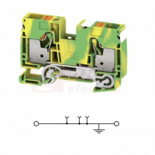A2C 16 PE DL svorka řadová PUSH-IN 16mm2, PE zeleno/žlutá, 1/1, š=12mm (2675020000) DL = Direct Labeling - svorka je osazená štítky pro přímý popis
