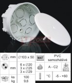 KO 97/5_KA krabice přístrojová s víčkem, průměr 103mm/hl.50mm, PVC