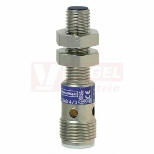 XS508B1DBM12 Indukční čidlo M8, nerez, Sn=1,5mm, 12…48VDC, délka těla 61mm, stíněný, NC, konektor M12/4pin, IP67